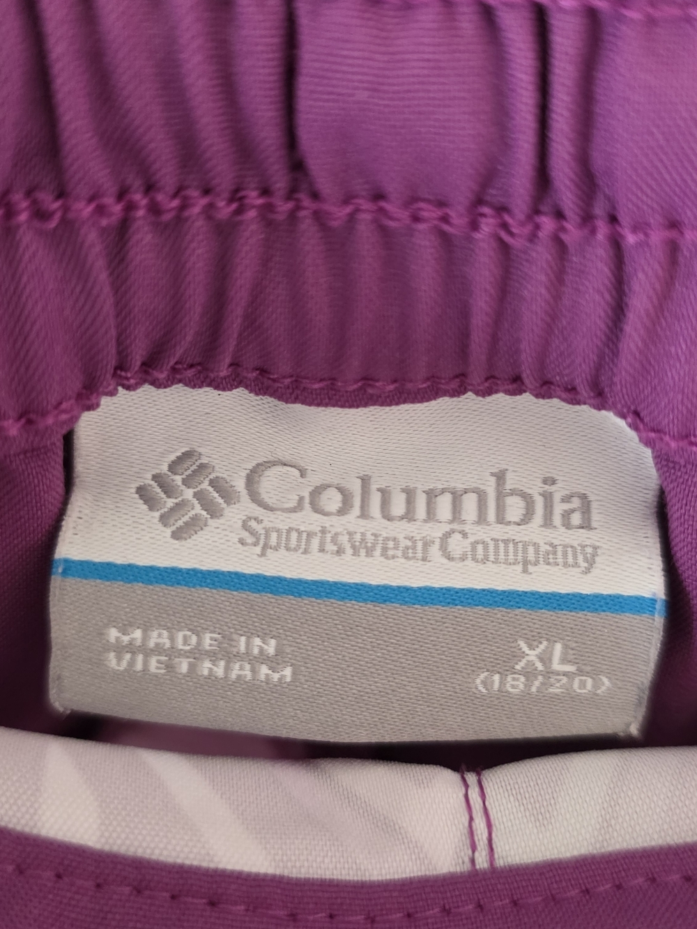 Women's Columbia Purple Geometric Athletic Shorts with Drawstring - Picture 7 of 9